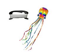 1 Piece Large Rainbow Octopus Kite with Long Tail, Including 100M Line, 4M Length Beginner Soft Kite for Kids and Adults, Outdoor Activities Toys, Beach, Travel, Gift for Children.