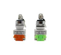 1 piece LAY7 LAY37-11Y2 22mm Knob Selector Rotation Lock Key Switch 2 3 Position 1NO1NC 2NO with 2 Key Locking Button Switches(2 Position,2NO)