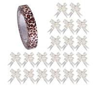 1 Piece Leopard Print Ribbon and 20 Pieces White Raffia, Gift Decoration, Leopard Print Packaging Ribbon, Craft Decorative Ribbon, DIY Accessories