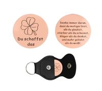 1 piece lucky charm with case, hug lucky charm graduation exam you create the gift new job gifts with clover leaf first day of school courage gift encouragement bag hug rose gold