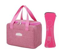1 Piece Lunch Box Bag and 1 Piece Cutlery Bag, Insulated Lunch Box Bag, Waterproof and Durable Lunch Box Bag, Large Capacity Lunch Box Bag