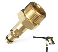 1-Piece M22 Pressure Washer Connector,Brass M22 Pressure Washer Plug to Quick Connect Coupler Adapter - Compatible with Karcher Washer Gun Hose Pipe