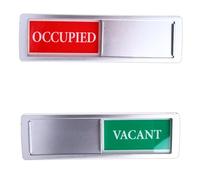 1 Piece Magnetic Door Indicator, Vacant/Occupied Sign for Office Home Conference Room, Privacy Sliding Indicator with Acrylic Soft Magnet, Silver, 17.8 x 5 cm