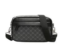 1 Piece Men's Shoulder Bag, Men's Crossbody Bag, Black Pattern Bag, Large Capacity Men's Bag, Waterproof and Wear-Resistant Shoulder Bag, Casual Trendy Bag (Black and Gray)