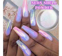 1 Piece Mermaid Nail Glitter Powder Pearl Shell Shimmer Powder Glimmer Dust Shimmer Laser Glitters Nail Art Decorations Champaign Gold Holographic Nail Flakes Rainbow Pink (Pearl Shell Powder)