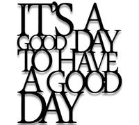 1 Piece Metal Wall Art - Black Iron "It's A Good Day" Motivational Wall Decor, Durable Office & Wall Art for Living Room, Inspirational Metal Wall Decor for Indoor & Outdoor Use