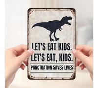 1 Piece Metal Wall Art English Classroom Decor""Punctuation Saves Lives"" Grammar Posters for Classroom Sign, for Middle & School Teachers, Tinplate Poster for Classroom Decor