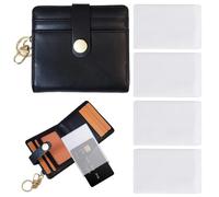 1 Piece Mini Coin Purse with 4 Pieces Clear Card Holder, Simple Short Wallet, Card Holder Bag for Women, Mini Key Ring Card Holder Bag, Small Pocket Wallet