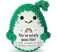 1 Piece Mini Inspirational Crochet Avocado Gift - Handmade Crochet Gifts with Positive Message, Emotional Support Gift for Women & Teens, Cute Funny Gifts for Congratulations & Farewell, Portable