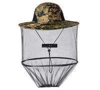 1-Piece Mosquito Head Net Hat with Removable Netting: Works as Beekeeper, Fishing, Camping Hat; Portable Midge Face Cover for Outdoor Hiking Green