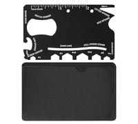 1 Piece Multi-Tool, Stainless Steel Card Tool with Leather Case, Mini Wrench, Outdoor Multi-Tool, Bottle Opener, Multi-Purpose Pocket Tool