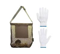 1 Piece Mushroom Collecting Bag With 1 Pair Of Cotton Gloves, Fruit Picking Bag, Foldable Large Capacity Mesh Bag, Outdoor Satchel Bag, Adjustable Shoulder Strap Bag