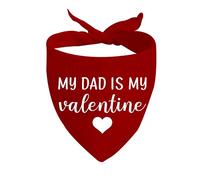 1 Piece My Mom/Dad Is My Valentine Dog Bandana Valentine's Day Dog Bandana Gift (Dad Is My Valentine D)