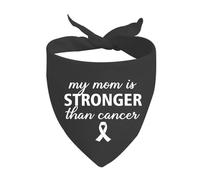 1 Piece My Mom Is Stronger Than Cancer Dog Bandana Cancer Awareness Gift Cancer Warrior Gift (My Mom Is Stronger Than Cancer D)