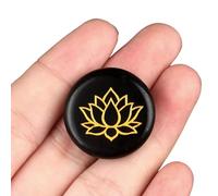 1 Piece Natural Chakra Semi-Precious Stone Lapis Quartz Amethyst Crystal Healing Yoga Lotus Pattern