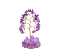 1 Piece Natural Gemstone 7 Chakra Healing Crystal Stone Tree Home Desk Living Room Feng Shui Decoration Home Decor(Amethyst-2)