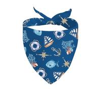 1 Piece Nautical Dog Bandana Sailing Tie on Scarf Ocean Lovers Merchandise Ocean Life Gift (Nautical D UK)