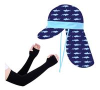 1 Piece Neck Protection Sun Protection Hat And 1 Pair Of Sun Protection Sleeves, Children'S Beach Hat, Outdoor Activities Equipment, Sun Protection Supplies.