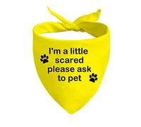 1 Piece Nervous Anxious Dog Bandana Ask To Pet Dog Bandana Nervous Dog Gear (little scared D)
