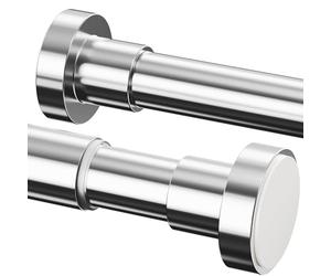 1 Piece No-Drill Shower Rod, Clothes Rail, Adjustable, Telescopic Rod for Closet, Bathroom, Balcony, Shower Curtain - 50-70cm φ25mm Stainless Steel