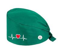 1 Piece Nurse Cap, Doctor Headgear, Adjustable Surgical Cap, Pure Cotton Button Cap, Health Protection Work Cap, Suitable for Hospitals, Real, Health Centers (Green)