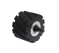 1 piece OD35/50/80mm Rubber Contact Wheel Roller with Shaft M10x12mm Grinding Sanding Machine Belt Grinder Part,80mm Grooved