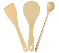1 Piece of 33cm Cooking Spoon, 1 Piece of 24 * 6.5cm Rice Spoon, 1 Piece of 30 * 7cm Wooden Spatula, Wooden Spoon, Mixing Spoon, Kitchen Gadgets, Wooden Cooking Utensils Set, Kitchen Accessories