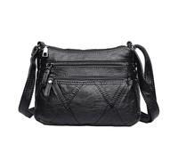 1 piece of black casual shoulder bag, portable storage tools, large-capacity messenger bag, multi-compartment leather bag, ladies adjustable bag, suitable for travel and shopping (26 * 8 * 19cm)