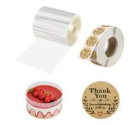 1 Piece of Cake Collar, 1 Roll of Baking Sealing Stickers, Transparent Cake Ring, Acetate Roll, Cake Baking Decoration Edge Accessories