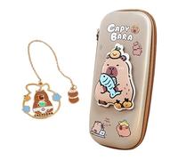 1 Piece of Cartoon Capybara Pattern Pen Box and 1 Piece of Bookmark, Children's Pen Box, Cute Stationery, Large Capacity Pen Box, Student Stationery