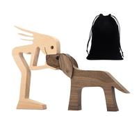 1 Piece Of Carved Dog Wood Frame Ornament And 1 Black Storage Bag, Gift For Dog Owners, Dog Home Decorations, Creative Floating Wood Crafts, Animal Figurines, Home & Gift Decoration