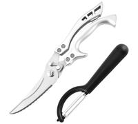 1 Piece of Chicken Bone Scissors and 1 Piece of Paring Knife, Kitchen Scissors, Poultry Knife, Multi-Purpose Scissors, Kitchen Tools.