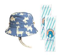 1 Piece of Children's Bucket Hat, 1 Pair of Children's Sleeves, Children's Sun Hat, Adjustable Bucket Hat, Cartoon Print Beach Hat, Cute Animal Sun Hat