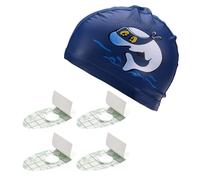 1 Piece Of Children'S Swimming Cap, 4 Waterproof Ear Stickers, Children'S Waterproof Swimming Cap, Cute Pattern Waterproof Swimming Cap, Swimming Equipment