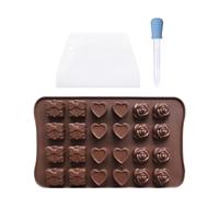 1 Piece of Chocolate Mold, 1 Piece of Dropper, 1 Piece of Scraper, DIY Dessert Making Mold, Silicone Mold, Ice Cube Candy Mold