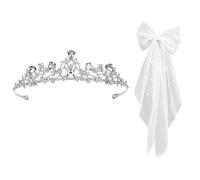 1 Piece Of Crown Headband, 1 Piece Of Veil Hairpin, Women'S Hair Accessories, Bridal Headpiece, Wedding Clothing Headpiece