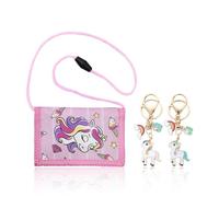 1 Piece of Dream Horse Coin Purse and 2 Pieces of Keychain, Children's Chest Bag, Cartoon Childlike Clutch, Birthday Gift Mini Satchel.