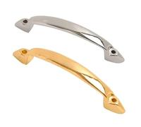 1 Piece of Front Fix D Style Drawer Pull Handle Chrome / Brass Plated 95 mm 3.3/4 Inch Door (Handle Finish : Brass)