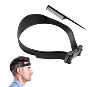 1 Piece of Hair Styling Aid Band with 1 Piece of Pointed Tail Comb, Silicone Hair Band, Adjustable Hair Cutting Band, Hair Cutting Tools, Suitable for Barber Shops, DIY Hair Cutting (Black)