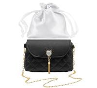 1 Piece Of Ladies Messenger Bag, 1 Piece Of Dust Bag, Tassel Shoulder Bag, Chain Messenger Bag, Black Shoulder Bag, Female Outing Bag