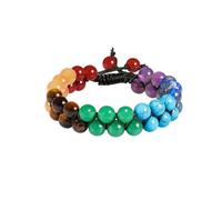 1 Piece of Ladies' Seven-Color Gemstone Beaded Bracelet, Adjustable Rope Design, Chakra Bracelet, Tiger Eye Stone, Crystal Bracelet, Perfect Female Gift.