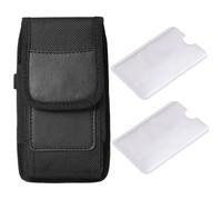 1 Piece Of Leather Mobile Phone Waist Bag, 2 Pieces Of Anti-Degaussing Card Holders, Stylish And Simple Design, Suitable For Outdoor Sports And Daily Travel.