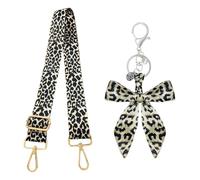 1 Piece of Leopard Crossbody Strap, 1 Piece Bow Keychain, Adjustable Replacement Shoulder Strap, Simple and Stylish, DIY Bag Accessories.