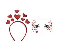 1 Piece Of Love Headband And 1 Face Patch, Creative Headband, Party Hair Accessories, Cute Headband, Shiny Headband.