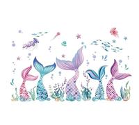 1 Piece of Mermaid Tail Wall Sticker, Colorful Cute Cartoon, DIY Children's Bedroom Art Sticker, Home Aesthetic Self-Adhesive Paper.