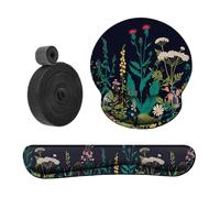 1 Piece of Mouse Pad, 1 Piece of Keyboard Pad, 1 Piece of Cable Tie, Desk Mouse Pad, Non-Slip Keyboard Pad, Mouse Pad Wrist Rest