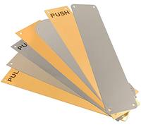 1 Piece of Push Pull Finger Plate Door Push Plates Stainless Steel Polished Brass Pub Doors (Finish : Satin Alumunium, Plate : 350mm x 75mm Plain)
