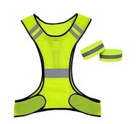1 Piece of Reflective Vest, High-Visibility Safety Reflective Vest, Adjustable Waist Circumference,Suitable for Running, Cycling, Early Morning or Night Activities, With 2 Reflective Wristbands