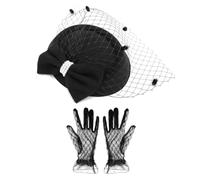 1 Piece Of Retro Hair Accessories And 1 Pair Of Lace Gloves, Ele And Simple Hair Accessories, Clothing Accessories, Suitable For Tea Parties, Weddings, Dance Parties.