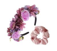 1 Piece Of Rose Headband And 1 Piece Of Rose Scrunchie, Elegant Women'S Hair Accessories, Hair Decorations, Party Hair Accessories, Clothing Accessories